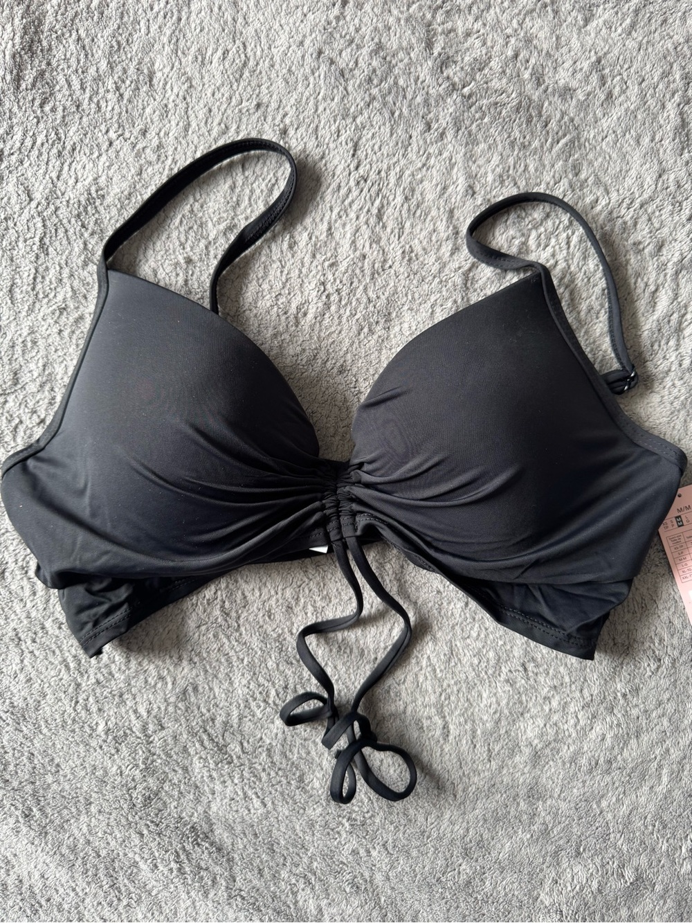Ardene Black Ruched Underwire Bikini Top NWT Size M